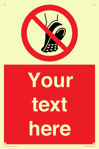 Custom prohibition Do not wear metal studded footwear